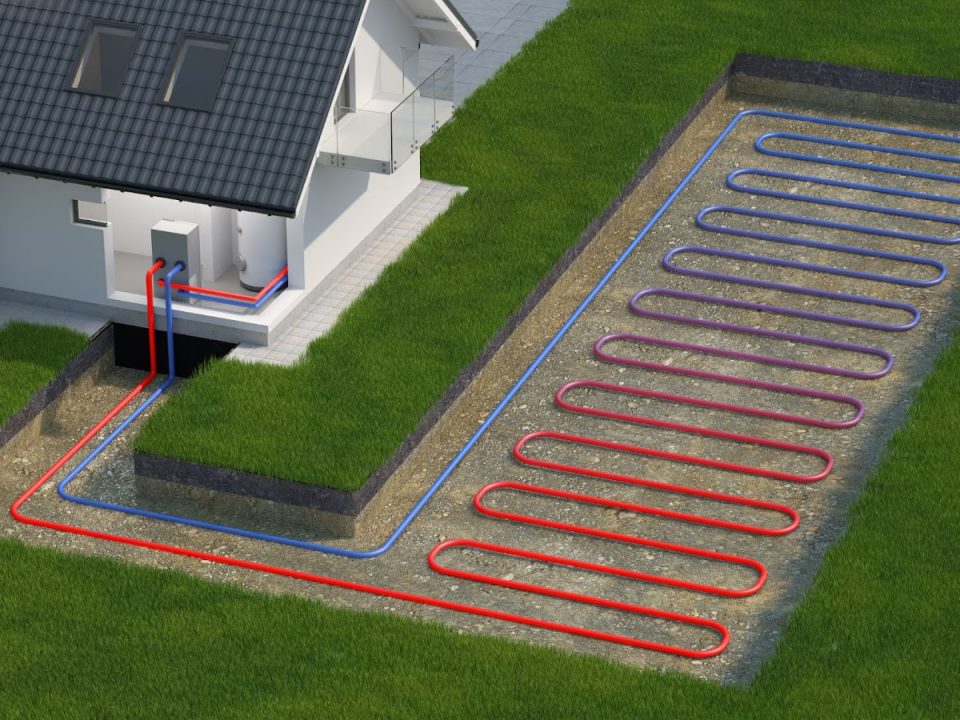 Image showing how the cooling system of a ground heat pump works